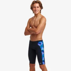 Funky Trunks - Blue Bars - Boys Training Jammers -Funky Trunks funky trunks blue bars boys training jammers 5