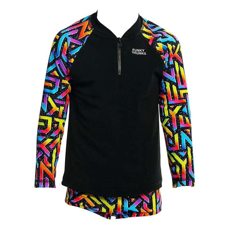 Funky Trunks - Brand Galaxy - Toddler Boys Zippy Rash Vest 2 Funky Trunks - Brand Galaxy - Toddler Boys Zippy Rash Vest - Image 2