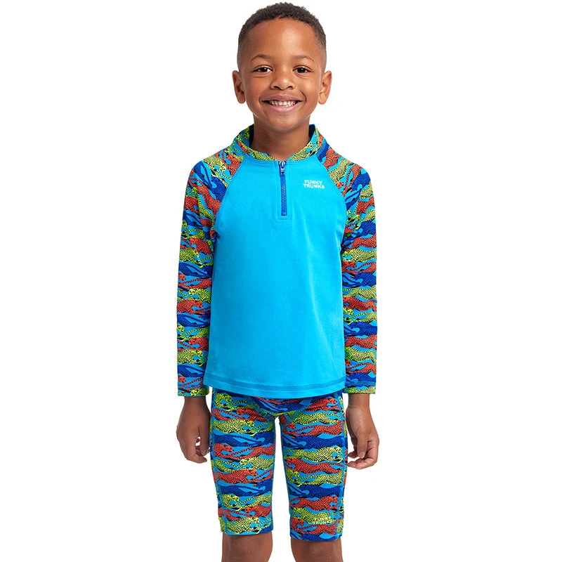 Funky Trunks - No Cheating - Toddler Boys Eco Zippy Rash Vest 1 Funky Trunks - No Cheating - Toddler Boys Eco Zippy Rash Vest