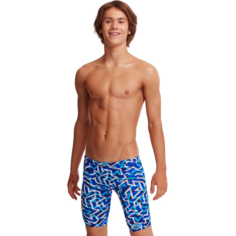 Funky Trunks - Ticker Tape - Boys Training Jammers 1 Funky Trunks - Ticker Tape - Boys Training Jammers